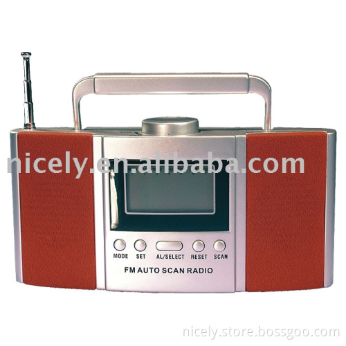 FM auto scan radio with speaker and LCD display